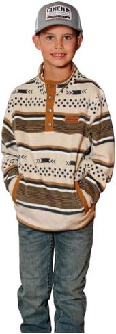 Cinch Boy's 1/4 Snap Polar Fleece باللون الكريمي in Saudi Arabia