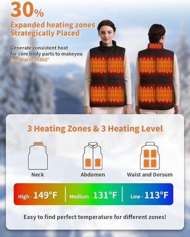 سترة نسائية قابلة للتدفئة مع بطارية 20000 مللي أمبير في الساعة، سترات قابلة لإعادة الشحن للنساء، مبطنة خفيفة الوزن in Kuwait