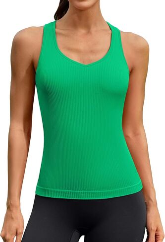 ATTRACO Workout Tank Top for Women Built-in Bra Athletic Tank Sweetheart Neck Seamless Yoga Top in Saudi Arabia