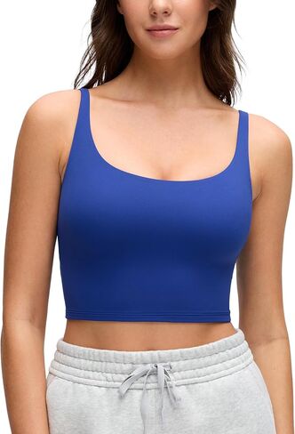 قمصان CRZ YOGA Butterluxe الناعمة ذات البطانة المزدوجة للنساء - قمصان يوغا كاجوال للخروج برقبة مربعة بدون أكمام in Kuwait