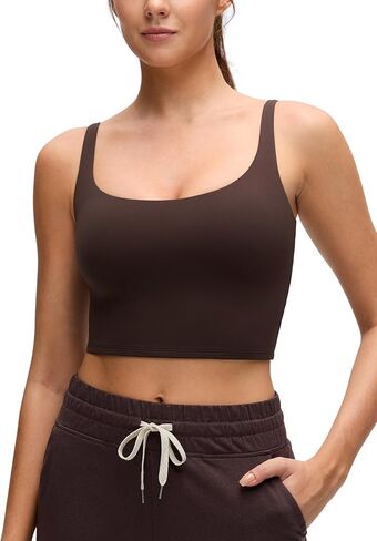 قمصان CRZ YOGA Butterluxe الناعمة ذات البطانة المزدوجة للنساء - قمصان يوغا كاجوال للخروج برقبة مربعة بدون أكمام in Kuwait