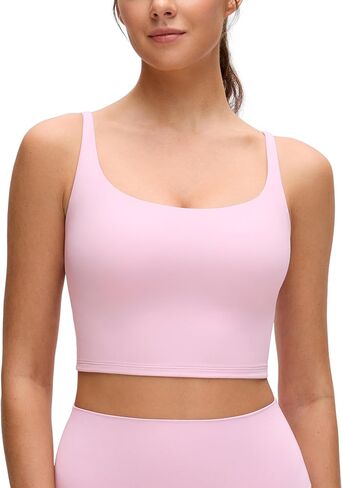 قمصان CRZ YOGA Butterluxe الناعمة ذات البطانة المزدوجة للنساء - قمصان يوغا كاجوال للخروج برقبة مربعة بدون أكمام in Kuwait