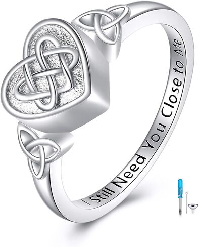 POPLYKE Urn Ring for Ashes Sterling Silver Cremation jewelry Rings For Ashes Of Loved Ones Memorial Keepsake With Filling Tool in Saudi Arabia