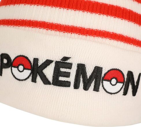 قبعة صغيرة من Bioworld Pokemon Pokeball من القطيفة بخطوط حمراء وبيضاء in Kuwait