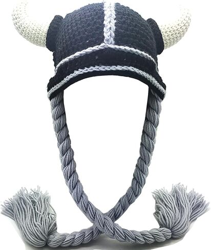 YEKEYI Unisex Head Barbarian Vagabond Beanie Original Hats Viking Horns Bearded Funny Ski Cap in Saudi Arabia