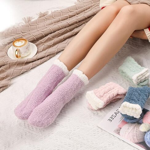 Clothirily Fuzzy Socks for Women, Fluffy Socks Womens, Soft Cozy Slipper Sock for Women, Womens Winter Warm Sleeping Sock in Saudi Arabia