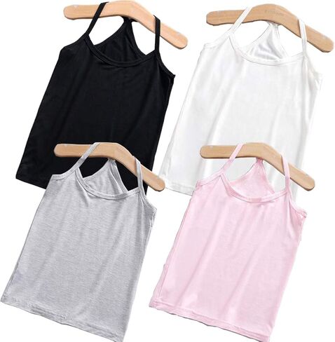 Girls Undershirts Colorful Snug Fit Cami Vest Cotton Tank Top Clothes Pack of Girls Outfit Clothes in Saudi Arabia