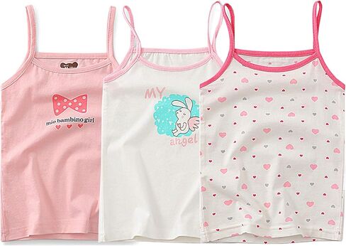 Girls Undershirts Colorful Snug Fit Cami Vest Cotton Tank Top Clothes Pack of Girls Outfit Clothes in Saudi Arabia