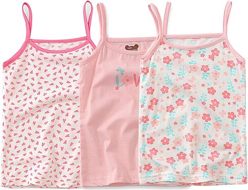 Girls Undershirts Colorful Snug Fit Cami Vest Cotton Tank Top Clothes Pack of Girls Outfit Clothes in Saudi Arabia