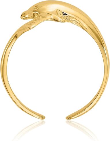 IceCarats 10K Solid Yellow Gold Dolphin Adjustable Toe Ring Open Midi Band Summer Beach Jewelry in Saudi Arabia