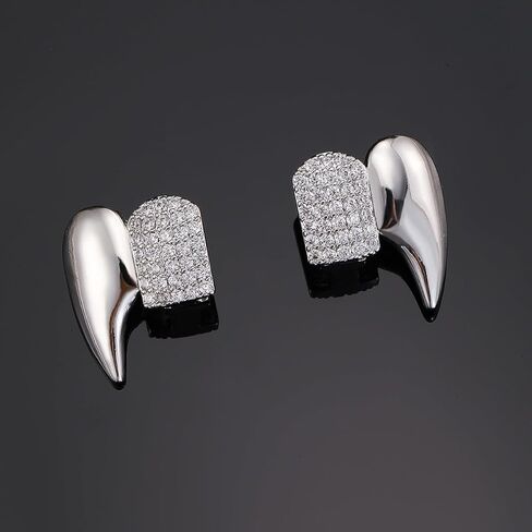الهيب هوب مصاص دماء الأنياب 2 حزمة 18 كيلو مطلية بالذهب Grillz للرجال والنساء هالوين زي حزب مجوهرات الأسنان اكسسوارات in Kuwait