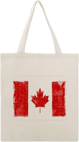 Canvas Tote Bag Cotton Polyester Large Capacity Work Casual Daily Storage Shopping Bag Reusable Canada Flag in Saudi Arabia