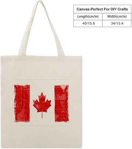 Canvas Tote Bag Cotton Polyester Large Capacity Work Casual Daily Storage Shopping Bag Reusable Canada Flag in Saudi Arabia