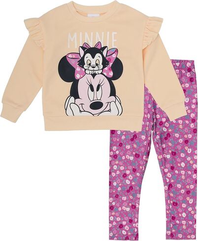 DISNEY Minnie Mouse Girls’ Fleece Sweatshirt and Legging Set, 2-Piece Outfit in Kuwait