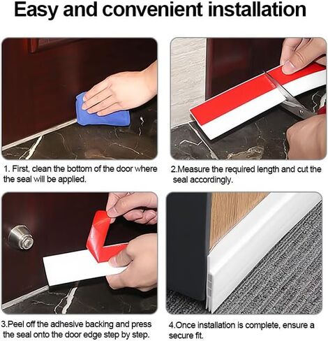 Door Draft Stopper, Under Door Draft Stoppers, Sweep for Exterior & Interior Doors, Weather Stripping Door Seal, Garage Window Blocker Noise Cold Air Insulation, Draft Guard White 2" W x 39" L in Saudi Arabia