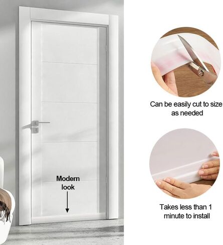 Door Draft Stopper, Under Door Draft Stoppers, Sweep for Exterior & Interior Doors, Weather Stripping Door Seal, Garage Window Blocker Noise Cold Air Insulation, Draft Guard White 2" W x 39" L in Saudi Arabia