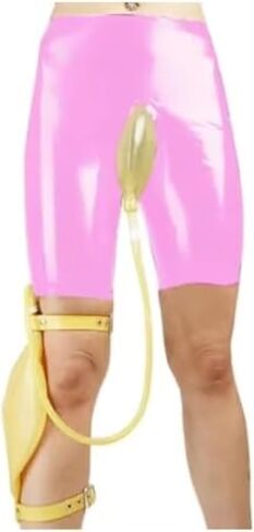 Sexy Latex Mans Boxer Rubber Fetish Shorts With Urine Bag Underwear in Saudi Arabia