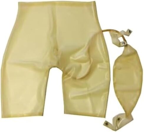 Sexy Latex Mans Boxer Rubber Fetish Shorts With Urine Bag Underwear in Saudi Arabia