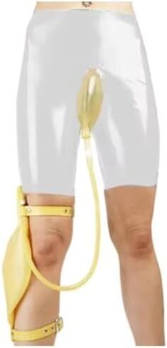Sexy Latex Mans Boxer Rubber Fetish Shorts With Urine Bag Underwear in Saudi Arabia