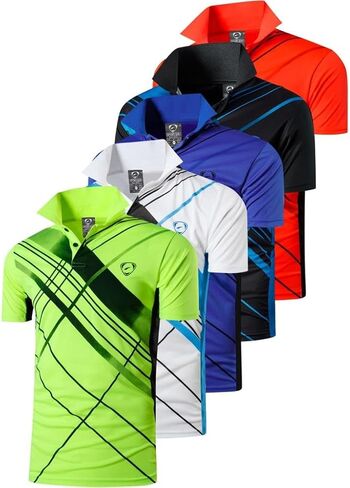 jeansian 5 Pack Mens Polo Shirts Quick Dry Short Sleeve Golf T Shirt Performance Moisture Wicking Casual Workout LSL195_5Pack in Saudi Arabia