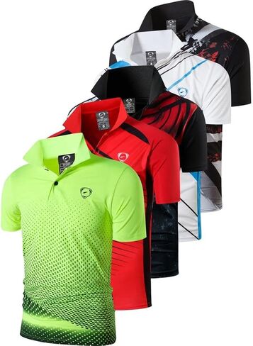 jeansian 5 Pack Mens Polo Shirts Quick Dry Short Sleeve Golf T Shirt Performance Moisture Wicking Casual Workout LSL195_5Pack in Saudi Arabia