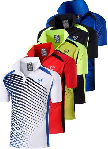 jeansian 5 Pack Mens Polo Shirts Quick Dry Short Sleeve Golf T Shirt Performance Moisture Wicking Casual Workout LSL195_5Pack in Saudi Arabia