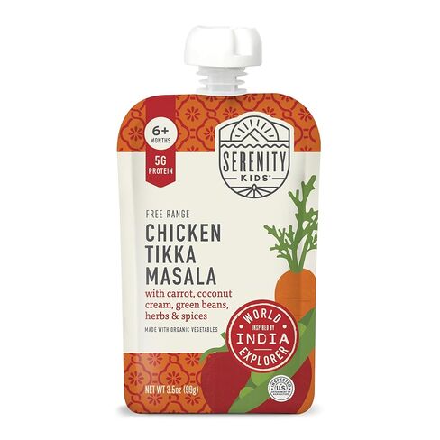 Serenity Kids 6+ Months Baby Food Pouches Puree Made With Ethically Sourced Meats & Organic Veggies | 3.5 Ounce BPA-Free Pouch | Free Range Chicken & Thyme, Parsnip, Beet | 1 Count in Saudi Arabia