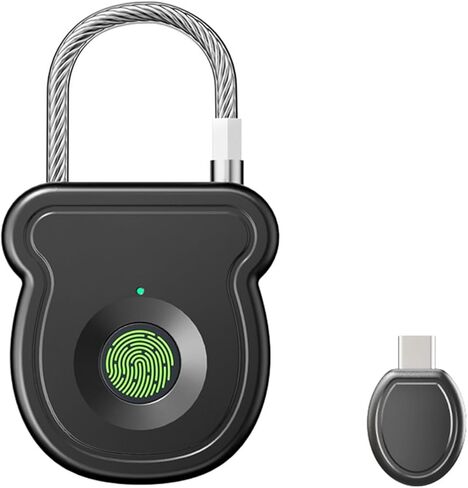 2026 Upgrade Smart Fingerprint Padlock - Keyless Lock with High-Resolution Sensor, 0.5s Unlock, 365-Day Battery, USB Emergency Key for Gym Lockers, Luggage, Backpacks & Gates(Black) in Saudi Arabia