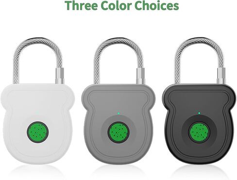 2026 Upgrade Smart Fingerprint Padlock - Keyless Lock with High-Resolution Sensor, 0.5s Unlock, 365-Day Battery, USB Emergency Key for Gym Lockers, Luggage, Backpacks & Gates(Black) in Saudi Arabia