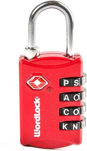 Wordlock LL-206-RD TSA Approved Combination Luggage Lock – 4 Dial, Red, normal in Saudi Arabia