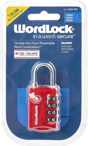 Wordlock LL-206-RD TSA Approved Combination Luggage Lock – 4 Dial, Red, normal in Saudi Arabia