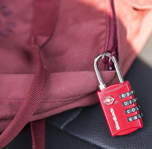 Wordlock LL-206-RD TSA Approved Combination Luggage Lock – 4 Dial, Red, normal in Saudi Arabia