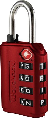 Wordlock LL-206-RD TSA Approved Combination Luggage Lock – 4 Dial, Red, normal in Saudi Arabia