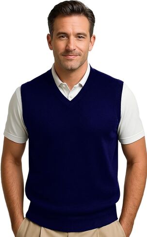 Maylian Men's Argyle Wool Sweater Vest in Kuwait