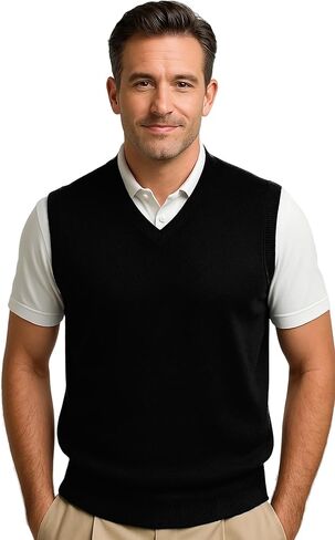 Maylian Men's Argyle Wool Sweater Vest in Kuwait