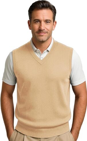 Maylian Men's Argyle Wool Sweater Vest in Kuwait