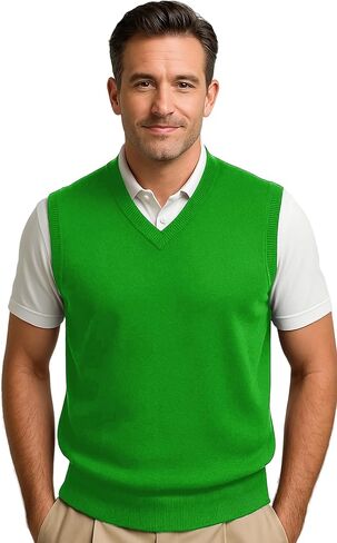 Maylian Men's Argyle Wool Sweater Vest in Kuwait