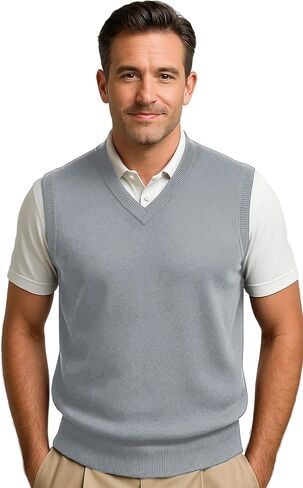 Maylian Men's Argyle Wool Sweater Vest in Kuwait
