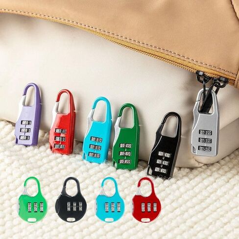 3Pcs 3-Digit Zinc Alloy Combination Lock for Travel & Luggage Security, Red, Long in Saudi Arabia