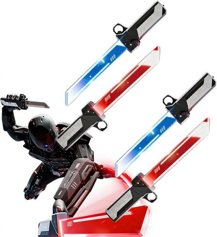 Retractable Plug-in Lightsaber Toy, 2-in-1 Led Light Up Sabers with Motion Sensor, Double Bladed Light Up Sword, Reversible Fingertip Spin Hilt Sword, for Cosplay, Cool Gadgets (1set) in Saudi Arabia