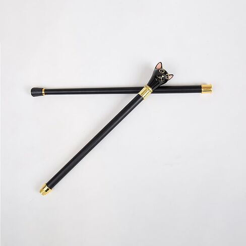 Black Cat Head Walking Cane, Metal Creative Walking Stick, 94cm Length, 0.55kg, Ideal for Gift (Party/Anniversary), Decorative Practical Aid in Saudi Arabia