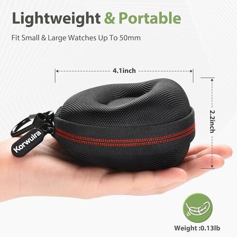 Single Travel Watch Case, Premium Watch Storage Box for Wristwatch & Smartwatch up to 50mm, Portable Crushproof Watch Protection Travel Cases for Men & Women, Travel, Gym, Outdoor Adventures in Saudi Arabia