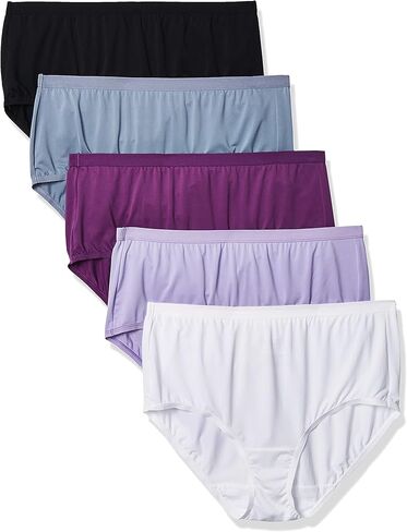 Fruit of The Loom Women's Plus Size Fit for Me Brief Panties, Assorted, 12(Pack of 5) in Saudi Arabia