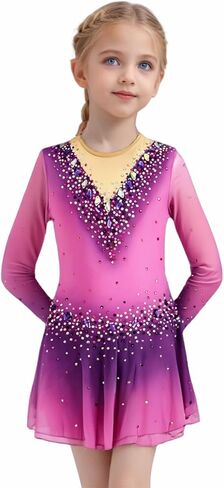 Purple Gradient Figure Skating Skirt for Girls with Stunning Design in Saudi Arabia