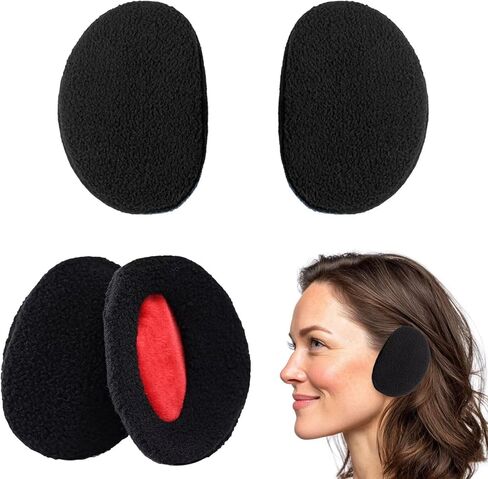 4PCS Black Bandless Ear Muffs for Cold Weather Winter Ear Covers Outdoor Activities in Saudi Arabia