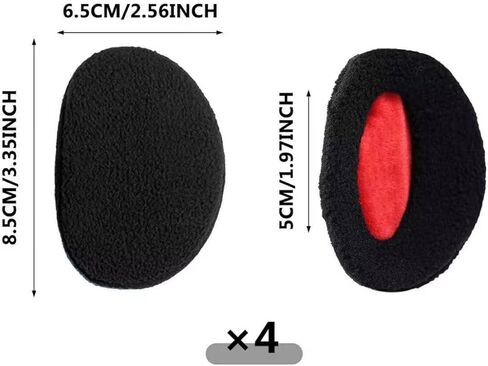 4PCS Black Bandless Ear Muffs for Cold Weather Winter Ear Covers Outdoor Activities in Saudi Arabia