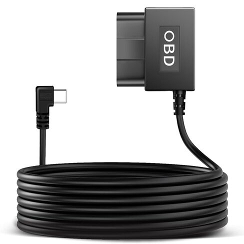 YKT Dash Cam OBD Hardwire Kit, Dash Camera Power Cable Type C Port 11.6-16V to 5V/2.5A with Low Voltage Protection 24h Parking Monitor/Acc Mode for Dashcam, GPS (Type-C) (Fit for All Dash Cam) in Kuwait