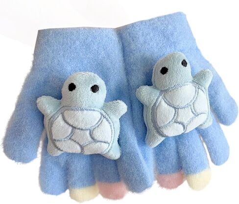 Kids Gloves Winter Fleece Warm Full Finger Gloves Funny Cute Print Fuzzy Plush Glove for 3-6 Years Old in Saudi Arabia