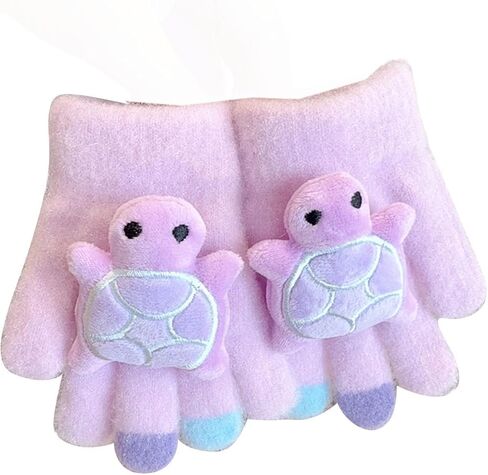 Kids Gloves Winter Fleece Warm Full Finger Gloves Funny Cute Print Fuzzy Plush Glove for 3-6 Years Old in Saudi Arabia