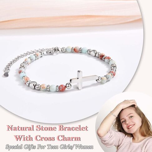 Teen Girl Gifts Trendy Stuff Christian Religious Christmas Stocking Stuffers Cross Bracelet for Women Girls Jewelry Valentines Day Easter Baptism Confirmation Holy Communion Birthday Graduation Gifts in Saudi Arabia